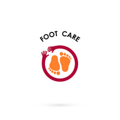 Foot Care Logo.Human foot icon.Foot spa concept.Vector illustration.