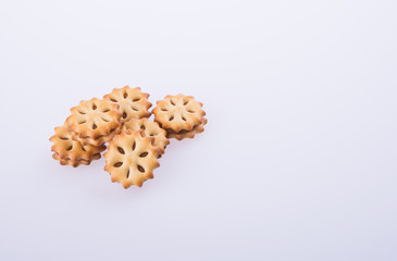 cookie biscuits with filling on background