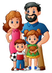 Happy family cartoon 