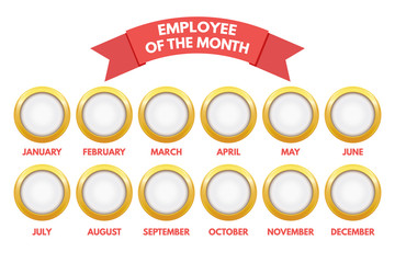 Employee of the month calendar. Vector illustration.