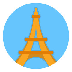 Illustration symbol for France tourist spot, Eiffel Tower