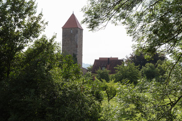 city gate and wall with buildings details