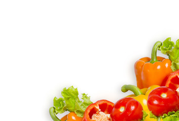 Assortment of fresh vegetables isolated on white background