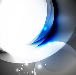 Obraz premium Digital illustration, glowing waves and circles