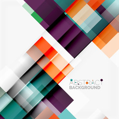 Obraz premium Abstract blocks template design background, simple geometric shapes on white, straight lines and rectangles