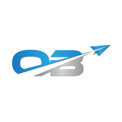 Naklejka premium OB initial letter logo origami paper plane