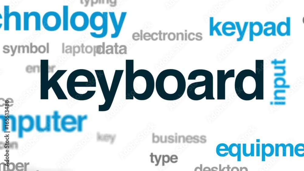 Poster keyboard animated word cloud, text design animation.