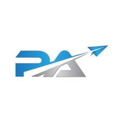 PA initial letter logo origami paper plane