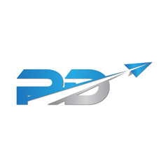 PD initial letter logo origami paper plane