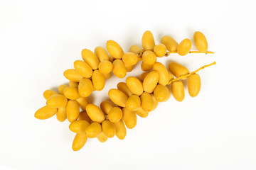 Raw yellow date palm or Dates, healthy fruit