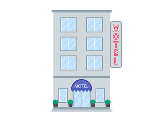 Motel Building Icon Flat Vector
