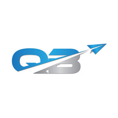 Fototapeta premium QB initial letter logo origami paper plane