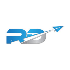 RD initial letter logo origami paper plane