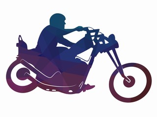 Fototapeta premium illustration of rider on motorbike , vector drawing