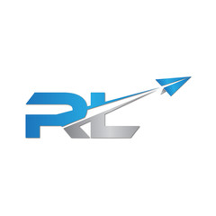 RL initial letter logo origami paper plane