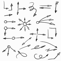 Set of hand-drawn arrows