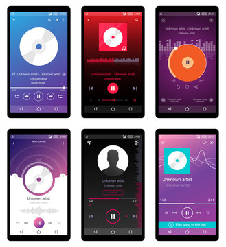 Music Player Interface On Mobile Phone Vector Illustration