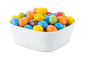 Cocolate coated Peanuts (isolated on white)