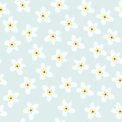 Seamless pattern with cute flowers. Pastel colors.