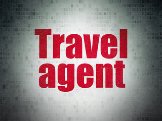 Tourism concept: Travel Agent on Digital Data Paper background