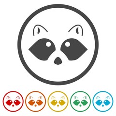 Silhouette of a raccoon icons set - Illustration 