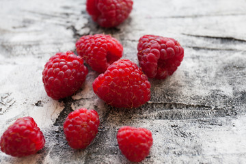 Ripe fresh raspberries