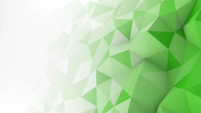 Green white gradient polygonal surface. Computer generated seamless loop abstract motion background. Smooth 3D animation 4k UHD (3840x2160)
