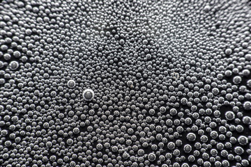 Close up Drop water on black floor