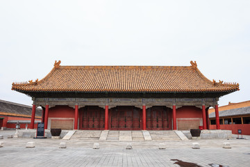 Traditional Chinese architecture in the Forbidden City in Beijing, China