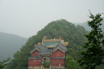  temple and mountain