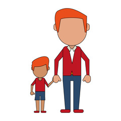 father with his child cartoon