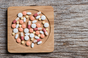 Pharmacy theme,  medicine tablets antibiotic pills.