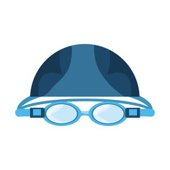Swimming cap and glasses
