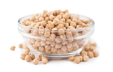 Portion of Chickpeas isolated on white