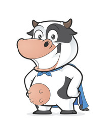 Superhero cow smiling