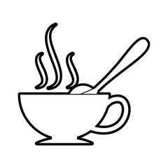 coffee cup with sugar spoon vector illustration design
