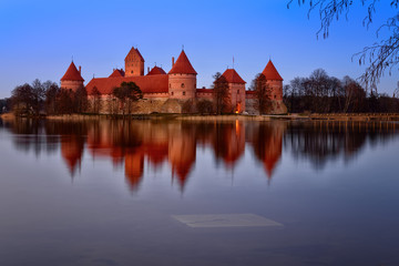 Medieval castle in Trakai, the first capital city of Lithuania
