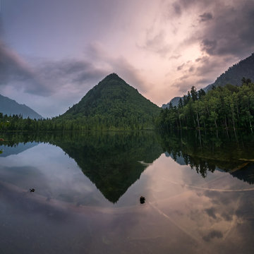 Mountain Cap of Monomakh reflected in the lake