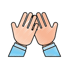 hands human protected icon vector illustration design