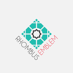 Vector mosaic rhombus emblem