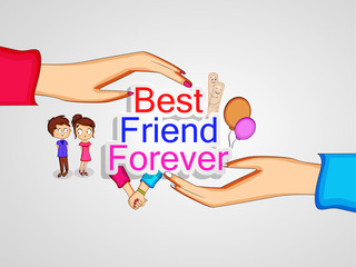 illustration of elements of friendship day background