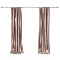 Modern curtain. Isolated on white. 3D illustration. Include clipping path.