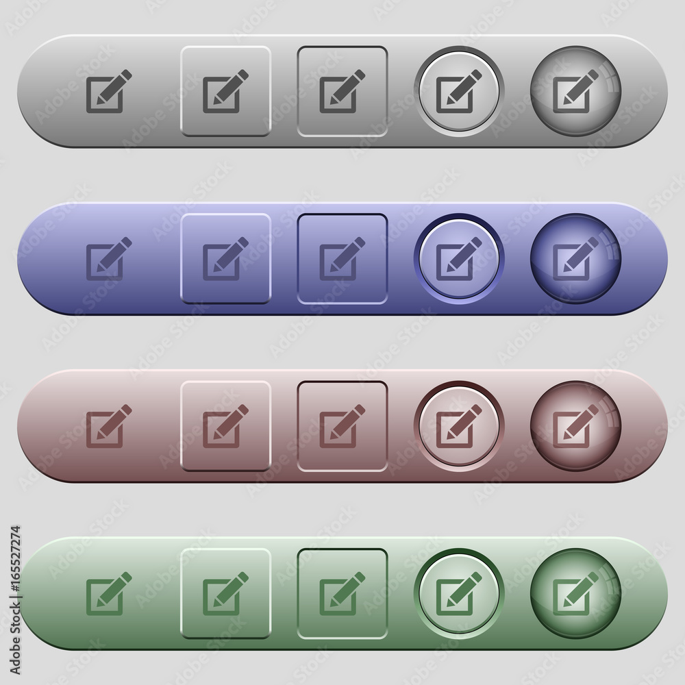 Poster editing box with pencil icons on horizontal menu bars