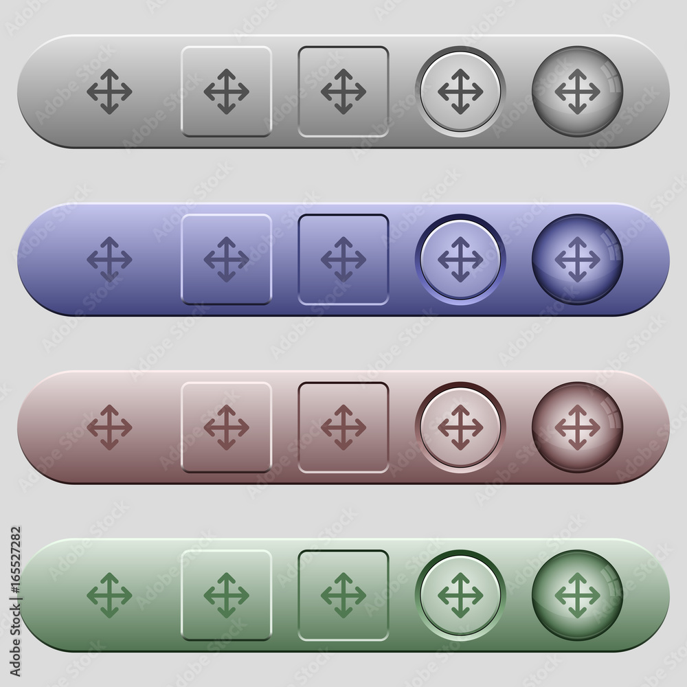 Poster move arrows icons on horizontal menu bars