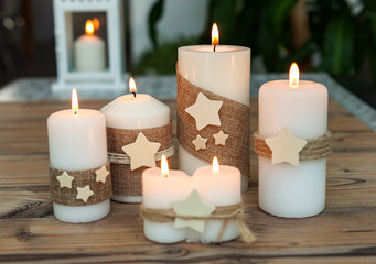 Fototapeta na wymiar Beautiful Candles in home