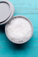 Salt in stone bowl