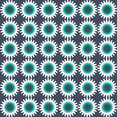 Modern vector abstract seamless geometric pattern with stylized flowers  in retro scandinavian style.
