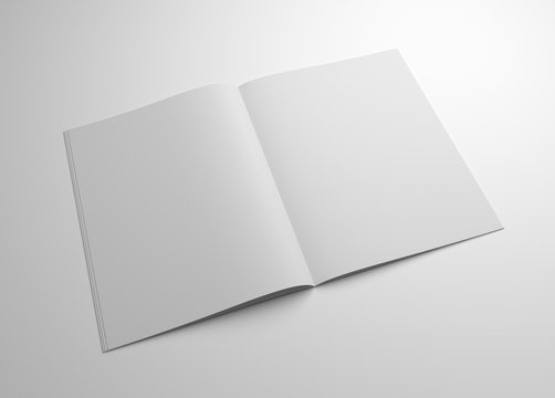 Blank 3D illustration brochure mockup.