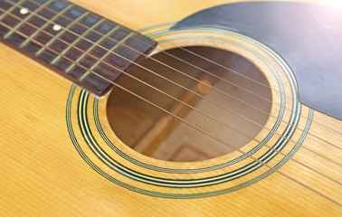 Close up Classical guitar.