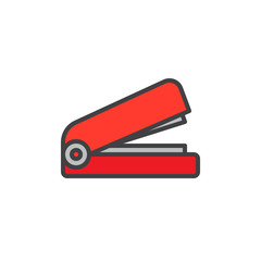 Stapler filled outline icon, line vector sign, linear colorful pictogram isolated on white. Stationery symbol, logo illustration. Pixel perfect vector graphics